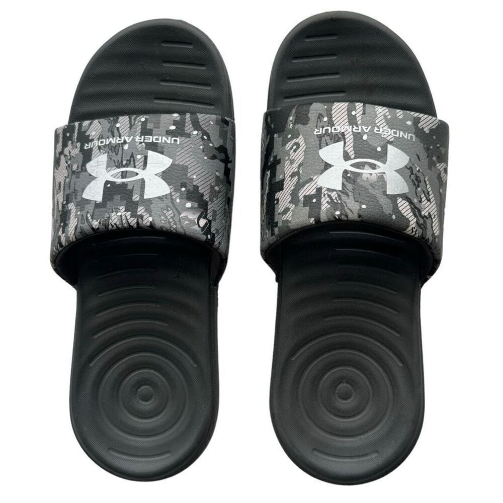 Under Armour Men’s Gray Ansa Graphic Slides Size 7